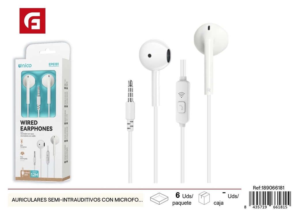 Auriculares semi-intrauditivos con micrófono - Accesorios electrónicos