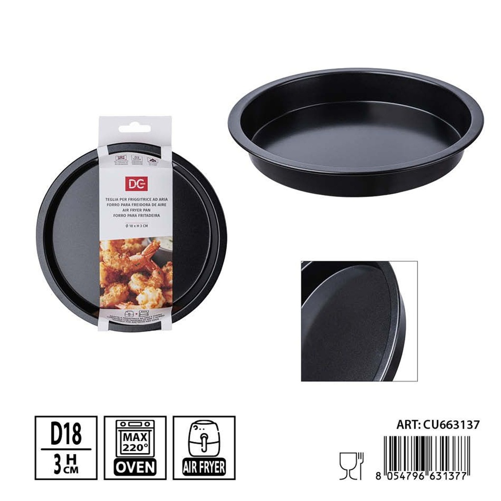 Bandeja para freidora de aire 18 cm altura 3 cm - Utensilios de cocina para freír
