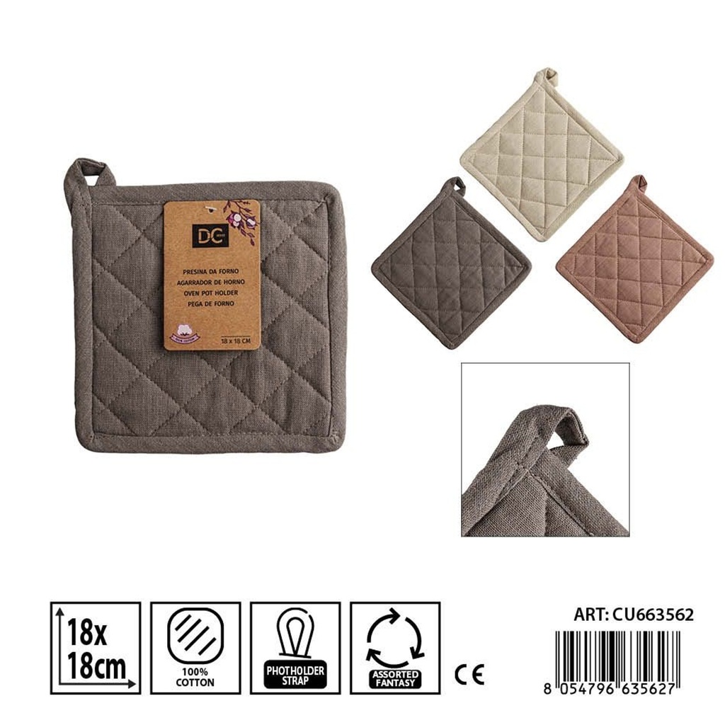 Agarra caliente cuadrada 18x18 cm Chocomousse - Manopla y soporte para ollas
