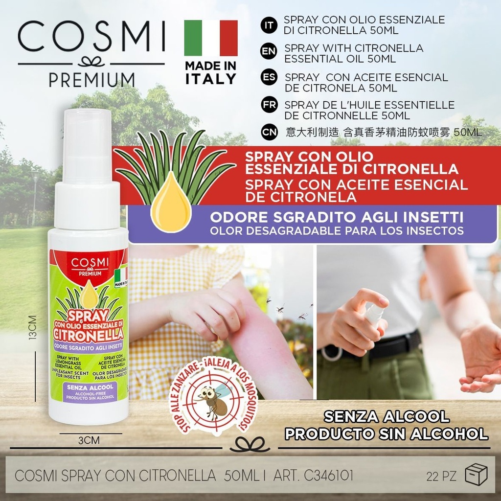 Spray de citronela COSMI 50ml - Repelente de insectos