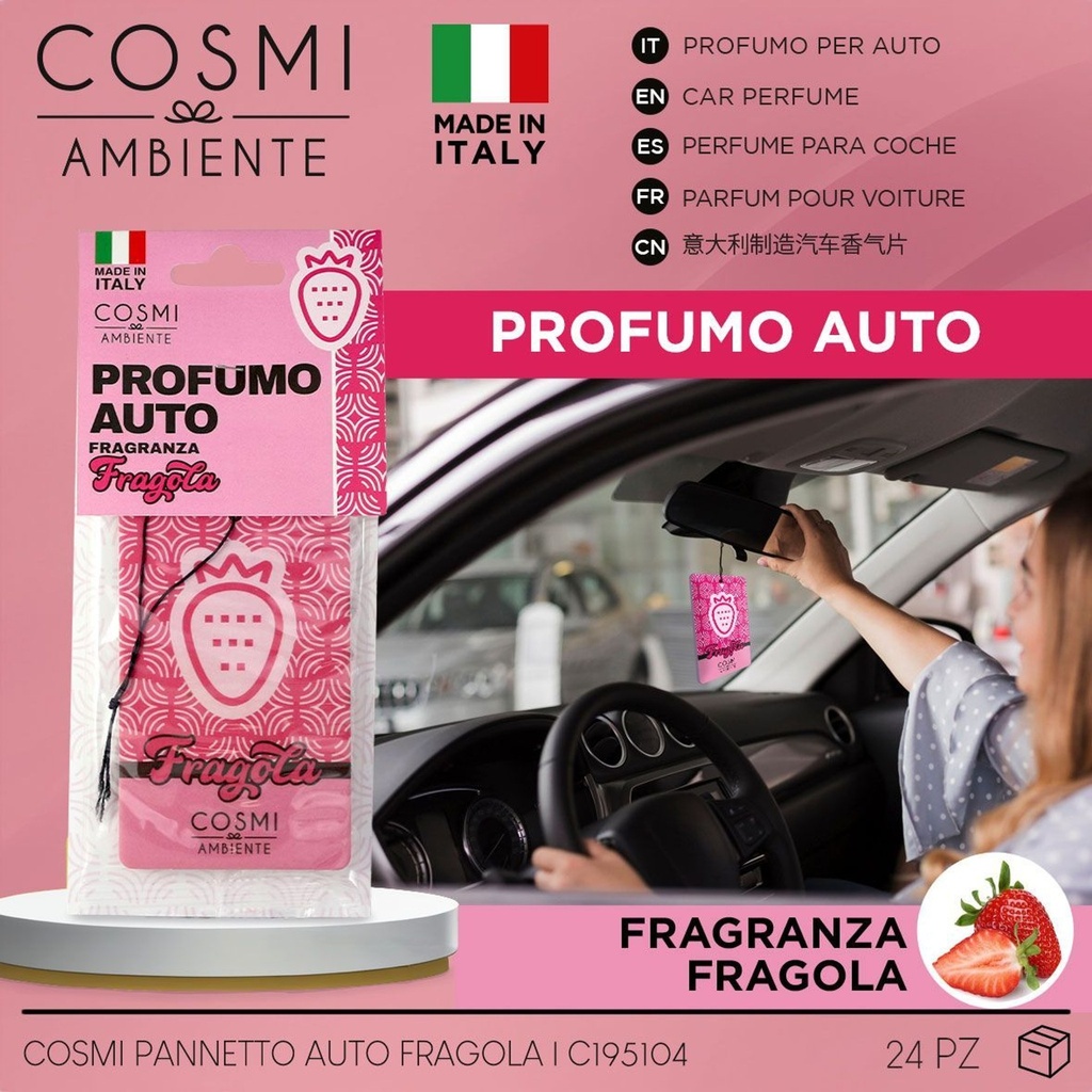 Aromatizador para auto rectangular frescura fresa 