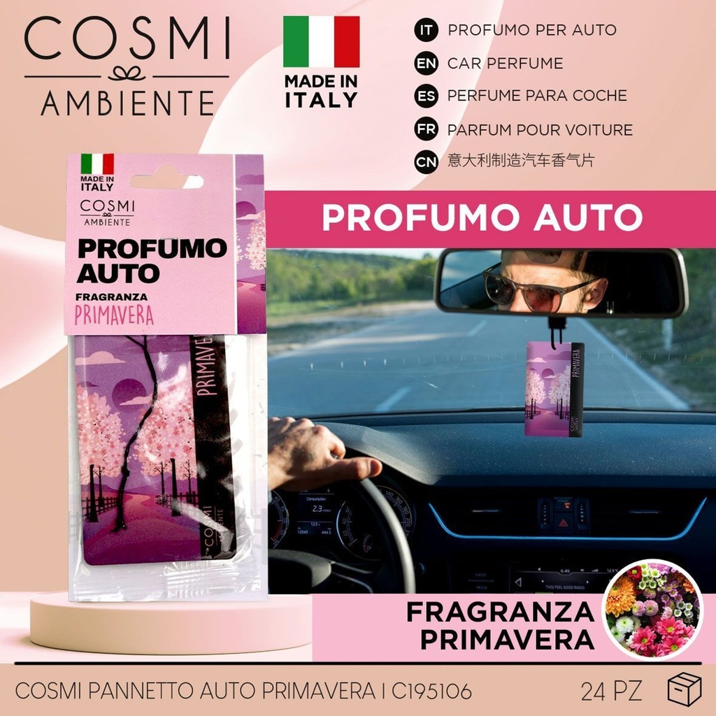 Aromatizador para auto rectangular primavera 