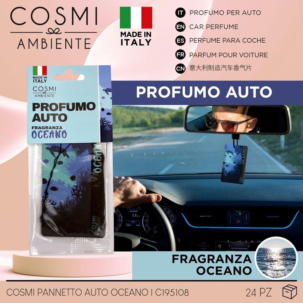Aromatizador para auto rectangular océano 