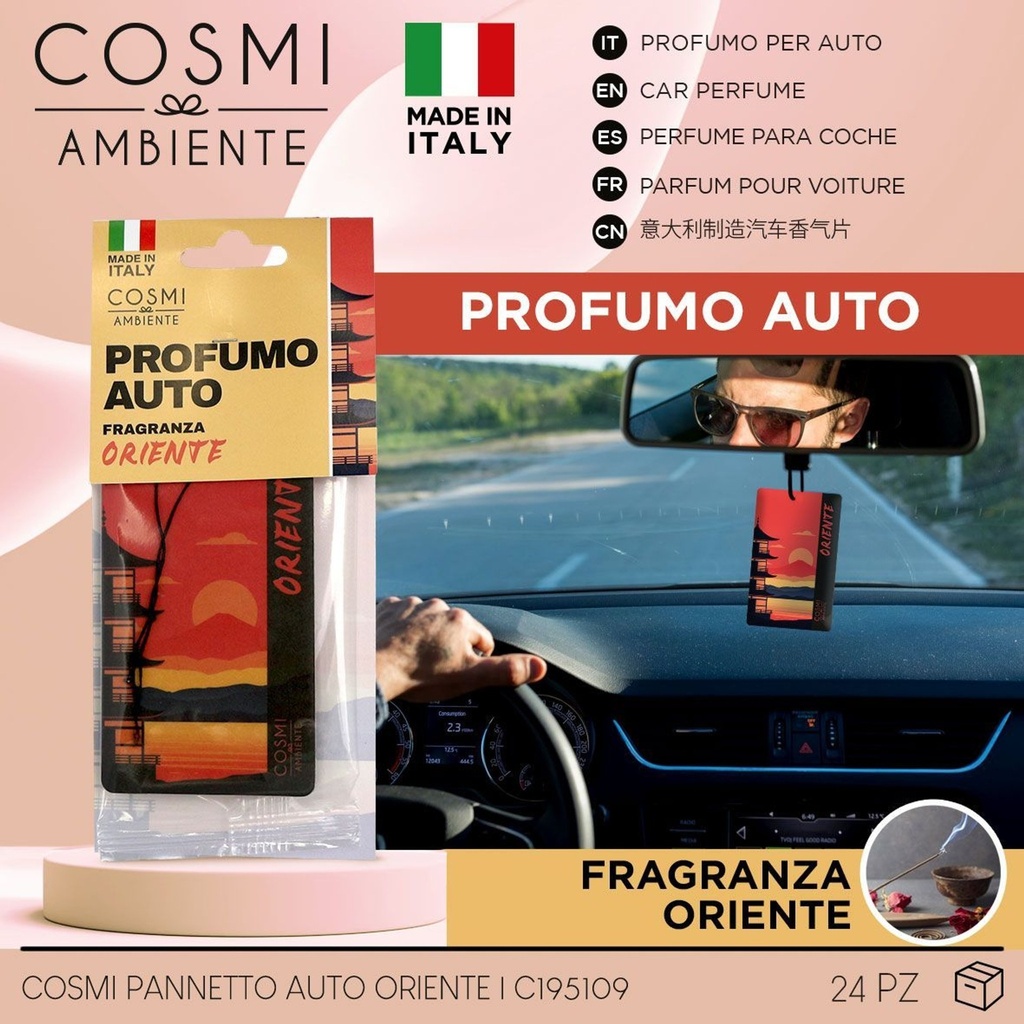 Aromatizador para auto rectangular oriente 