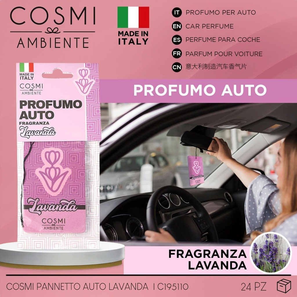 Aromatizador para auto rectangular lavanda 
