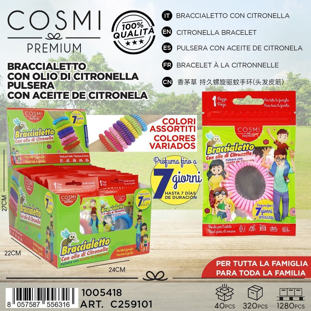 Pulsera aromatizada citronela espiral de EVA 