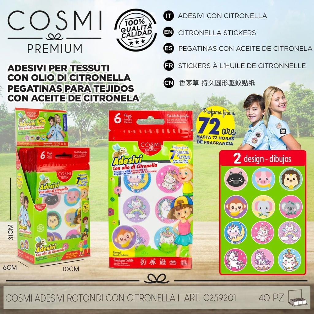 Parche de citronela de TNT redondo 6 pcs 