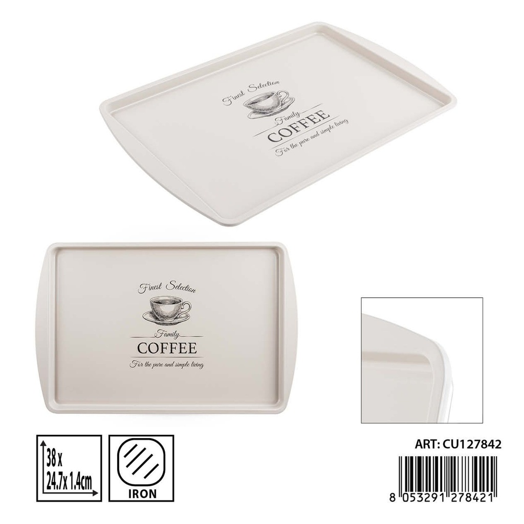 Bandeja de metal vintage 38x24x1.4 cm - Accesorios de cocina y vajilla