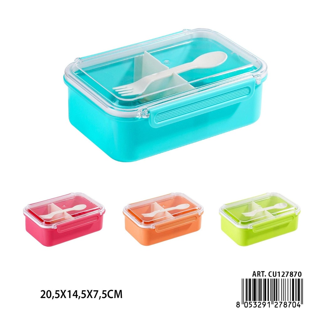 Fiambrera plástica de 1200 ml - Almuerzo y almacenamiento de alimentos