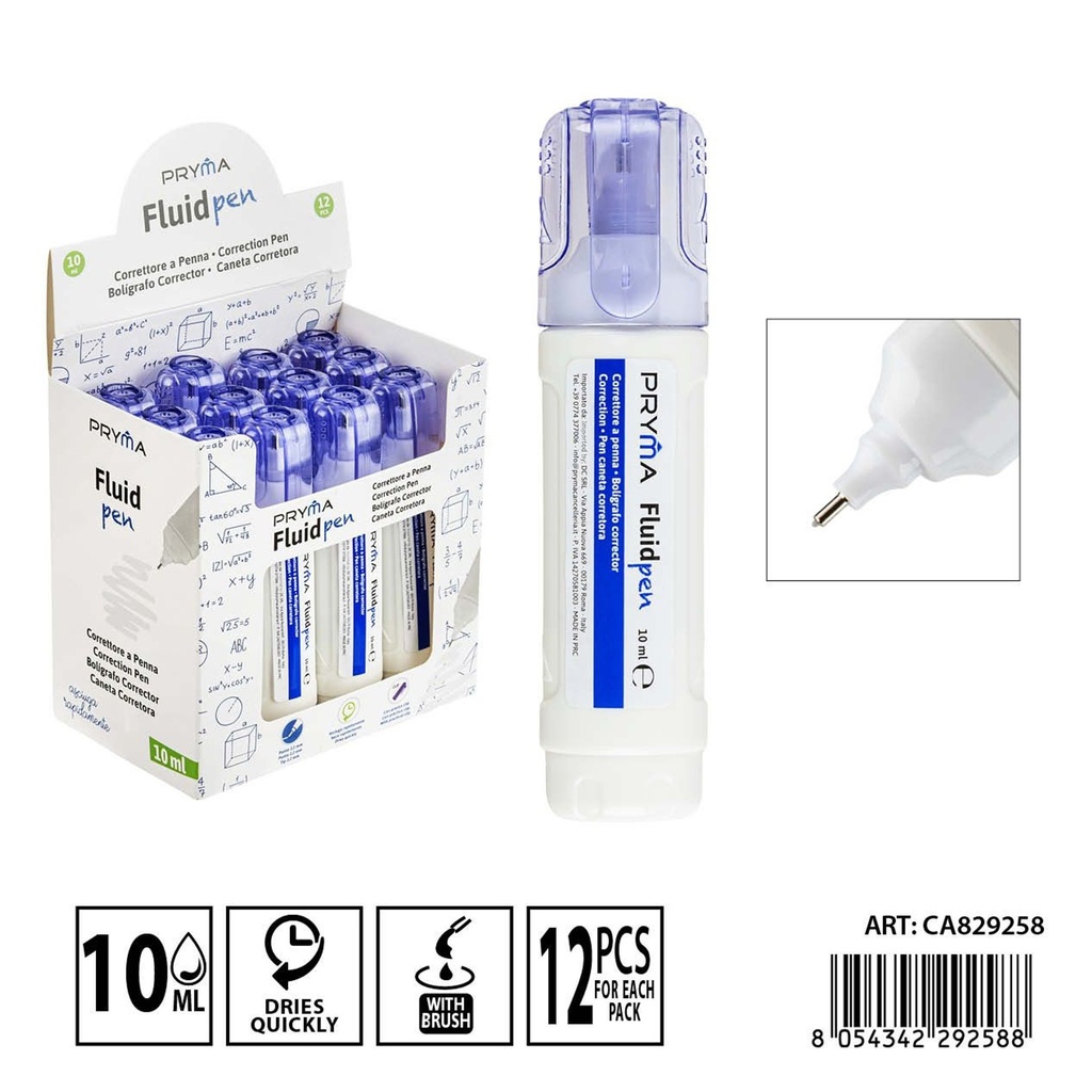 Líquido corrector Pryma de 10 ml - Papelería escolar y útiles de escritura