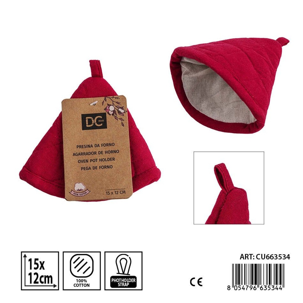 Agarra de cocina en forma de campana roja 15x12 cm - Accesorios de mesa y cocina