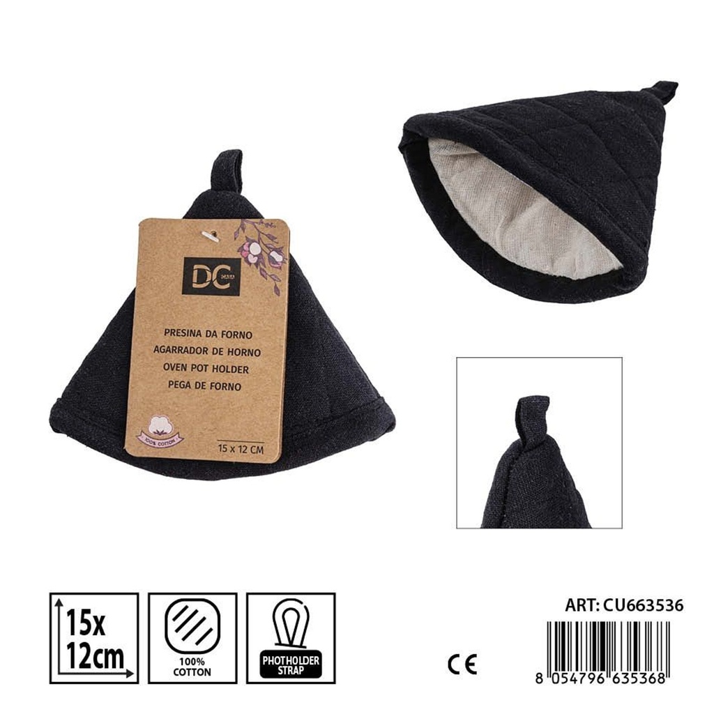 Agarra de cocina en forma de campana negra 15x12 cm - Accesorios de mesa y cocina