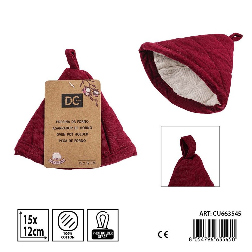 Agarra de cocina en forma de campana burdeos 15x12 cm - Accesorios de mesa y cocina