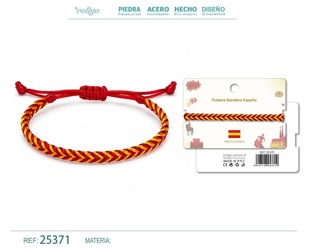 Pulsera con bandera de España de hilo destino - Bisutería y accesorios