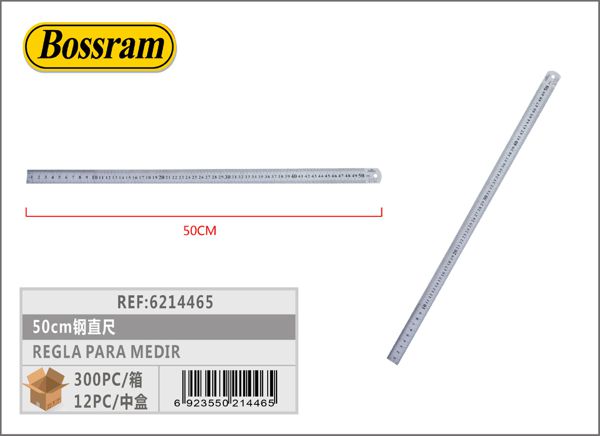 Regla de acero 50cm para medir