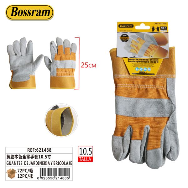 Guantes de jardinería y bricolaje amarillo 10.5" para protección