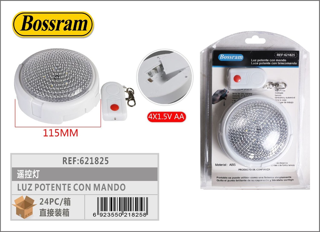 Luz potente con mando a distancia para interiores