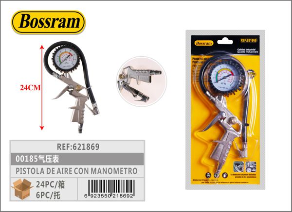 Pistola de aire con manómetro 24cm