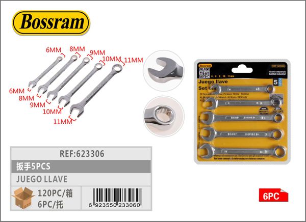 Juego de llave de 5 piezas para herramientas de ajuste