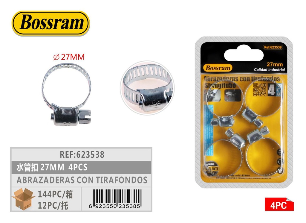 Abrazaderas con tirafondos 27mm 4pcs para sujeción