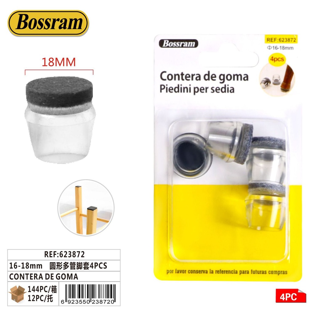 Contera de goma redonda 16-18mm 4pcs protector de muebles