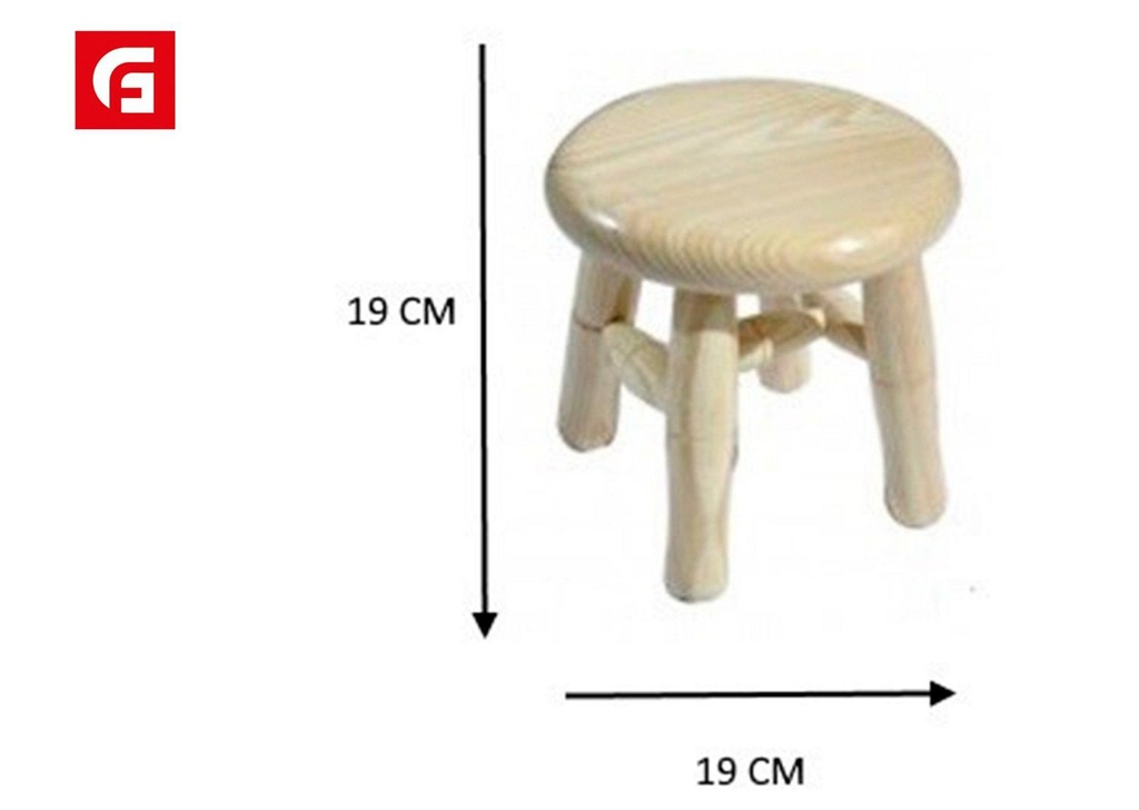 Banco mini de madera 19x19x19 cm - Decoración del hogar