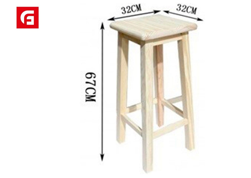 Banco bar cuadrado 32x32x67cm para hogar