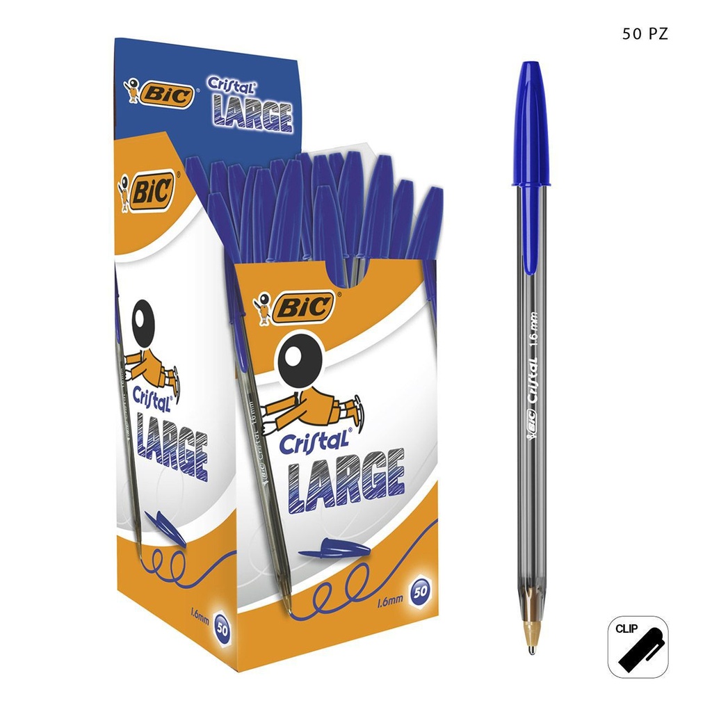 Bolígrafo BIC negro 1.6 mm 50 uds - Papelería de marca