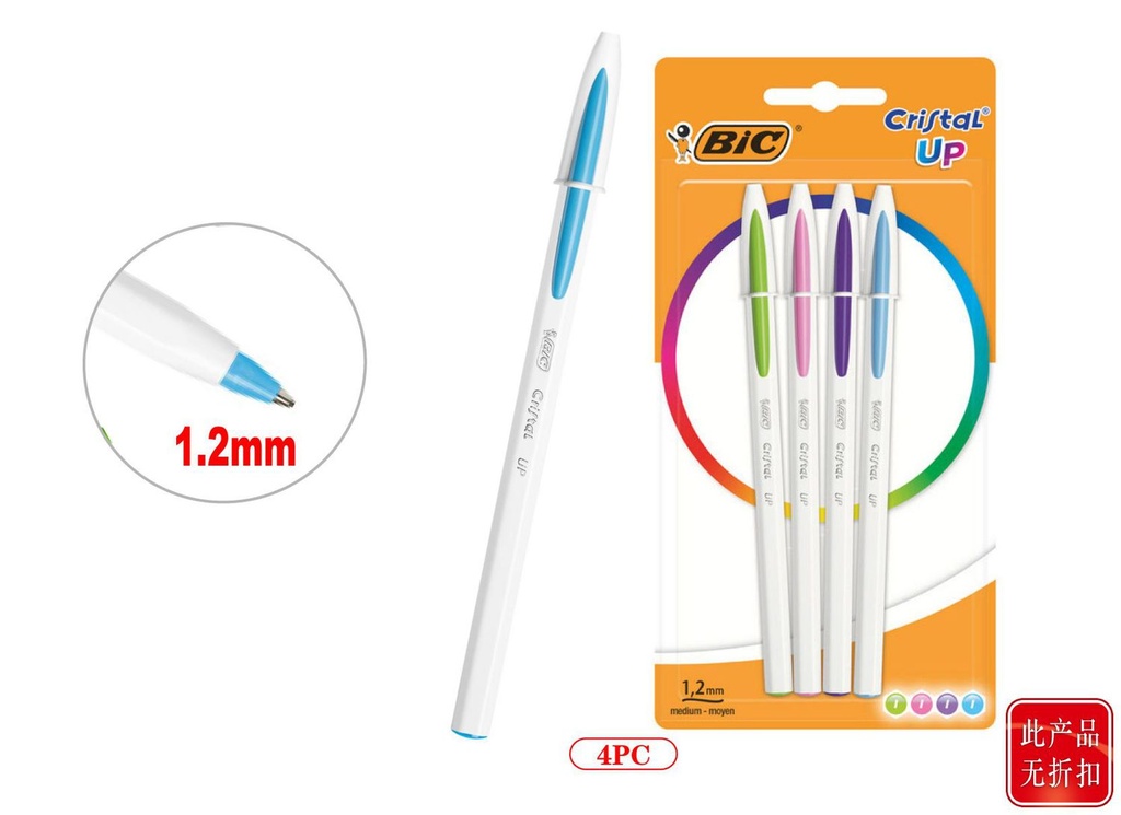 Bolígrafo BIC Cristal UP Fun 4 unidades para escritura