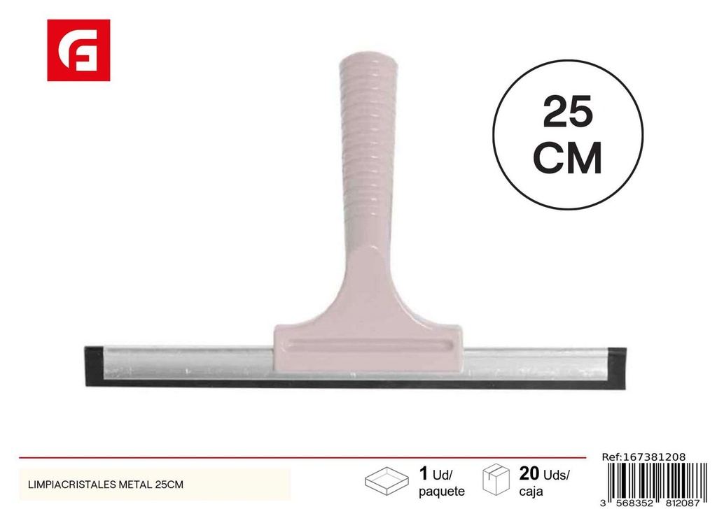 Limpiacristales metálico 25cm para ventanas