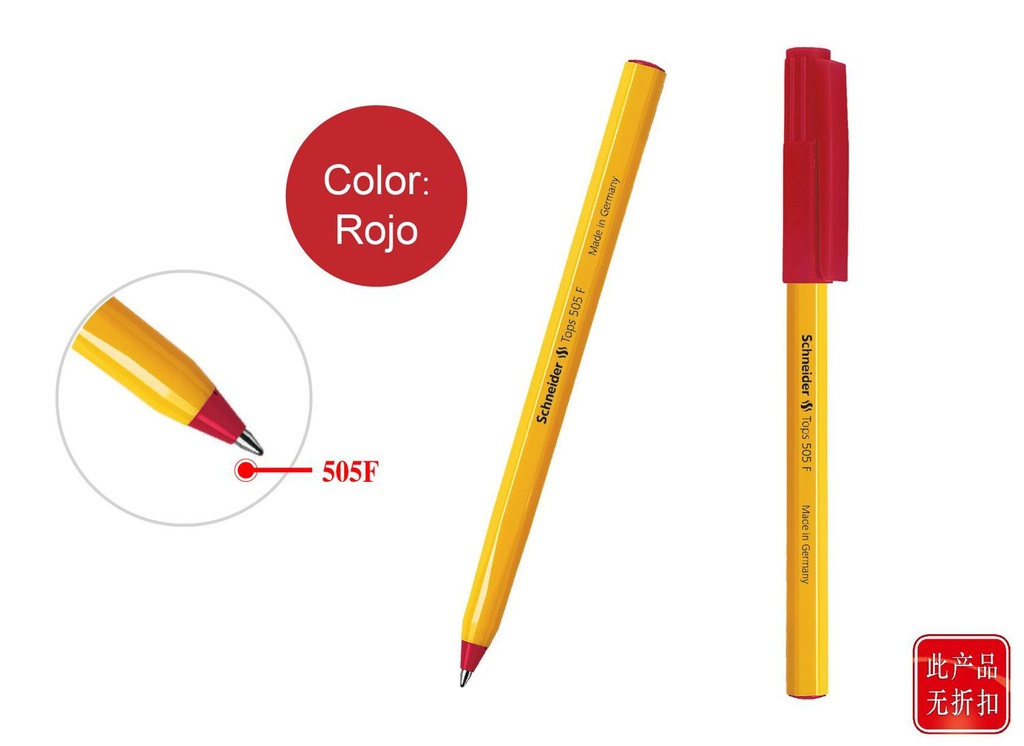 Bolígrafo Tops 505F rojo para escritura