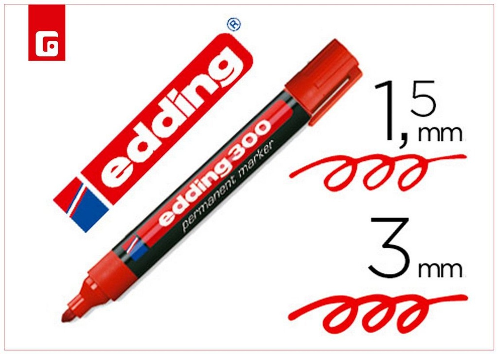 Marcador permanente 300-02 rojo para escritura y oficina