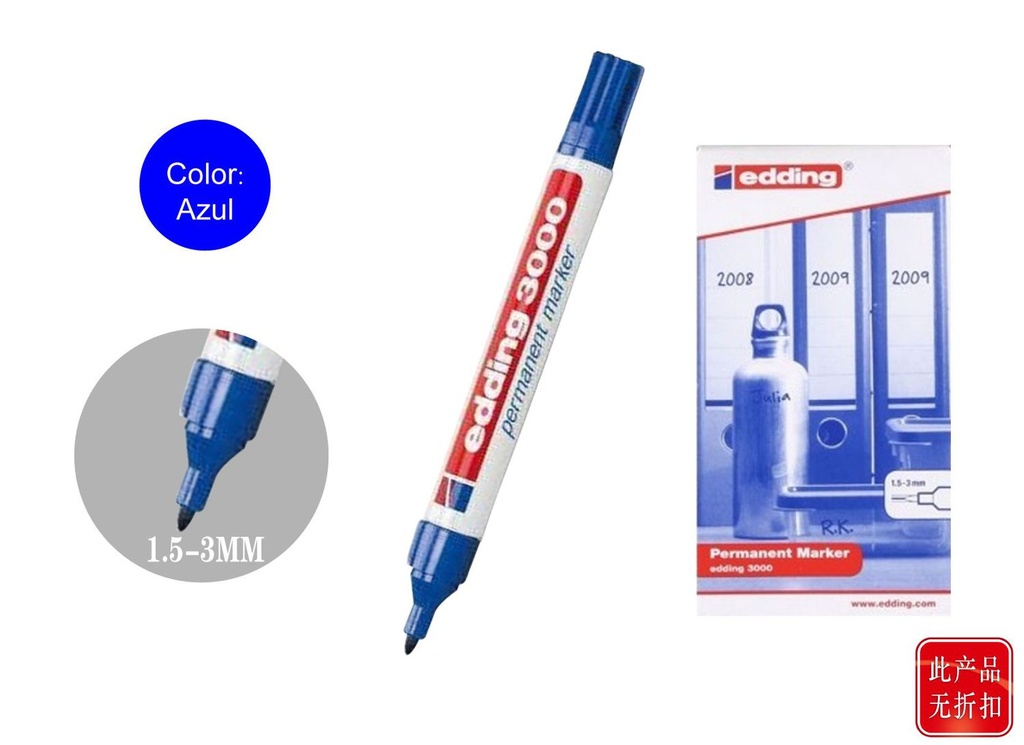 Marcador 3000-03 azul - Material de papelería