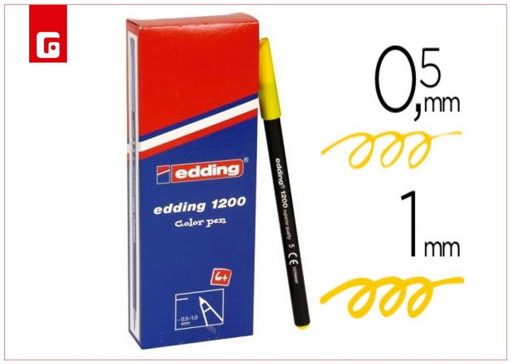 Rotulador punta fina 1200-05 amarillo para escritura
