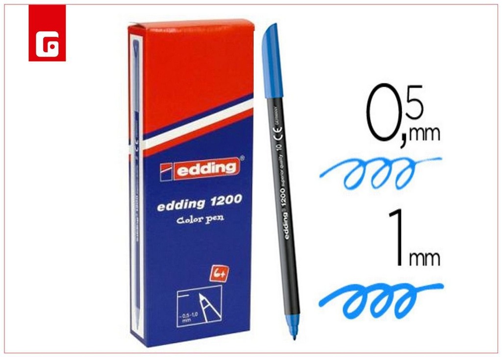 Rotulador punta fina 1200-10 azul cielo - Marcadores Edding
