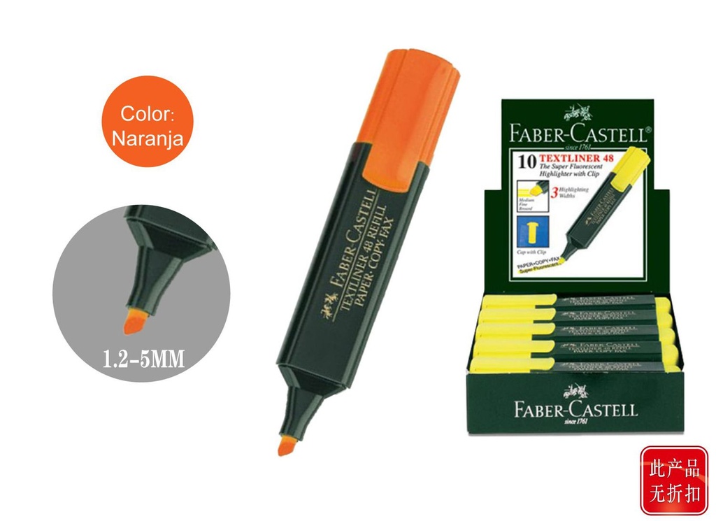 Marcador textliner naranja 48-15 - Papelería