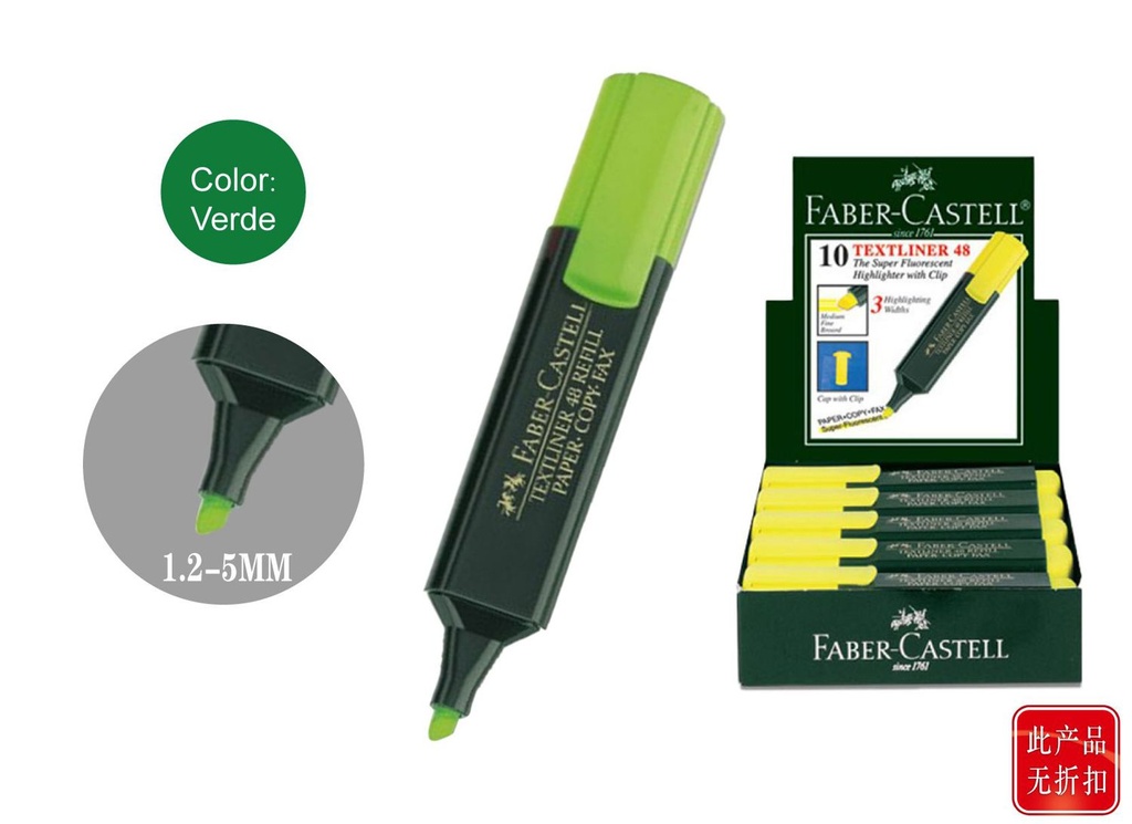 Marcador textliner verde Faber-Castell 48-63