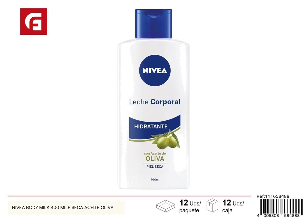 Nivea Body Milk 400ml para piel seca con aceite de oliva hidratante