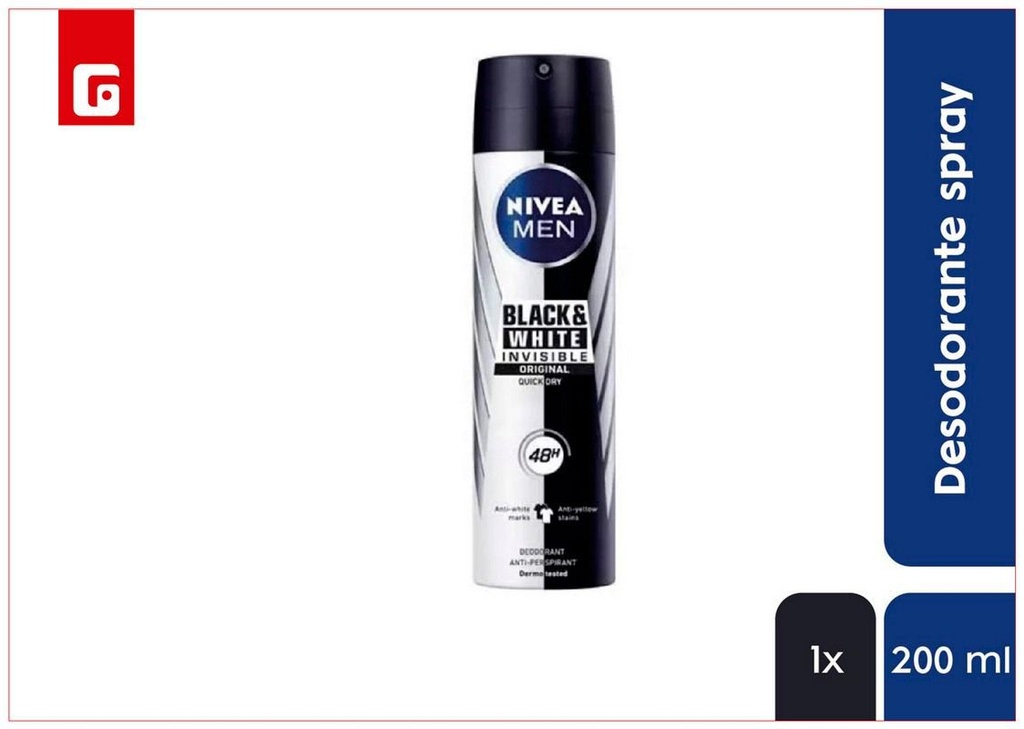 Desodorante en spray Nivea para hombre Invisible 200ml