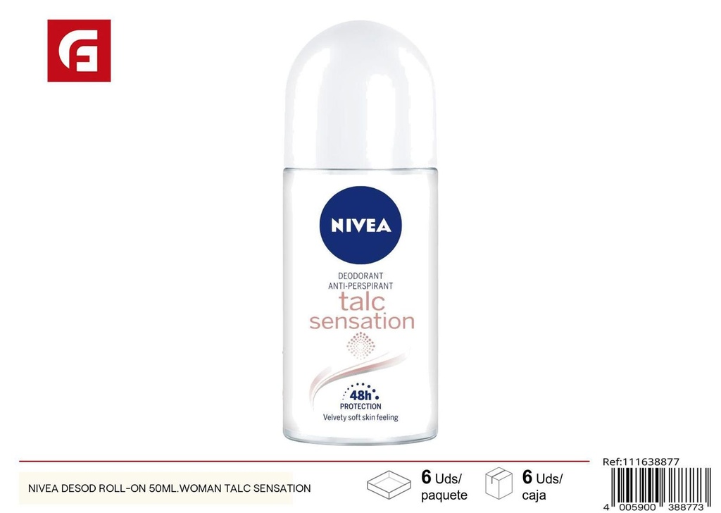 Desodorante Nivea roll-on 50ml mujer talc sensation para cuidado personal