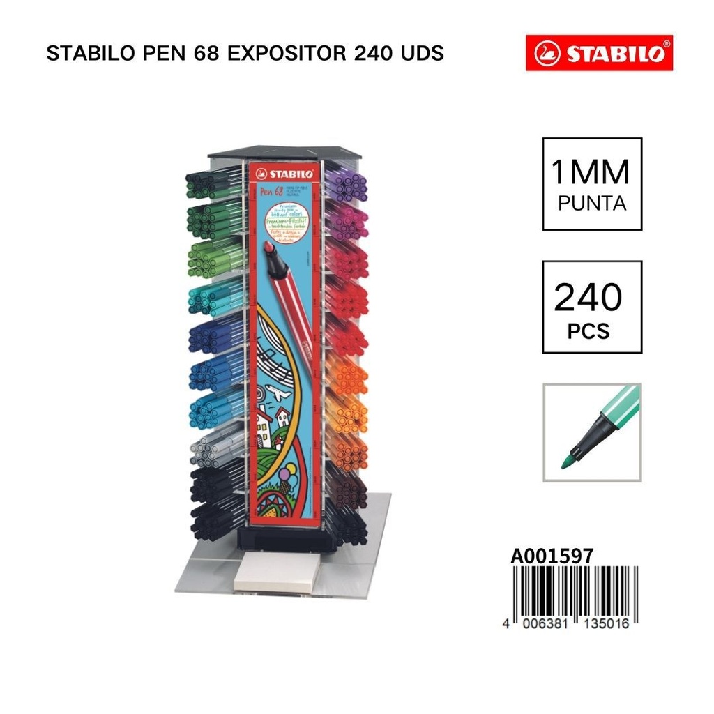 Expositor 240 uds Stabilo Pen 68