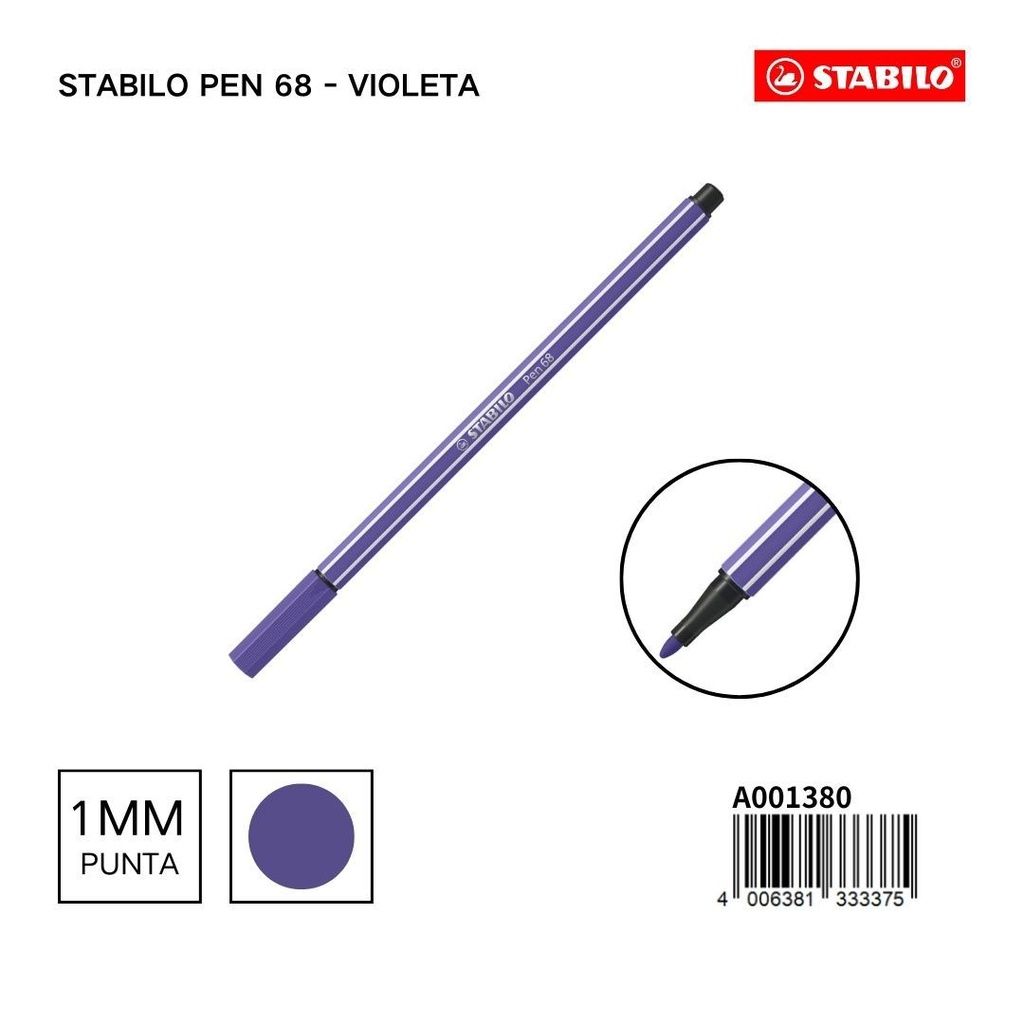 Rotulador Stabilo Pen 68 1mm violeta