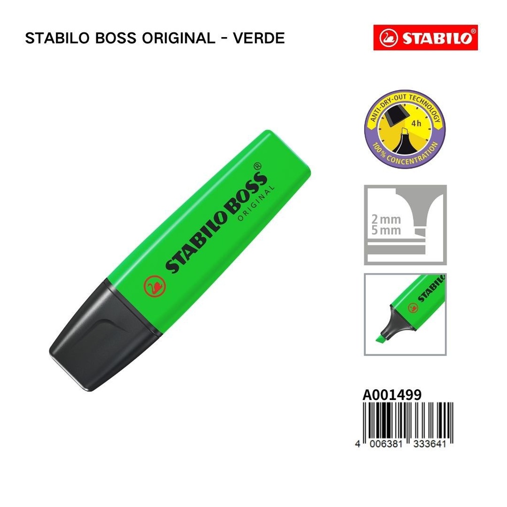 Stabilo Boss Original subrayador verde 2-5mm