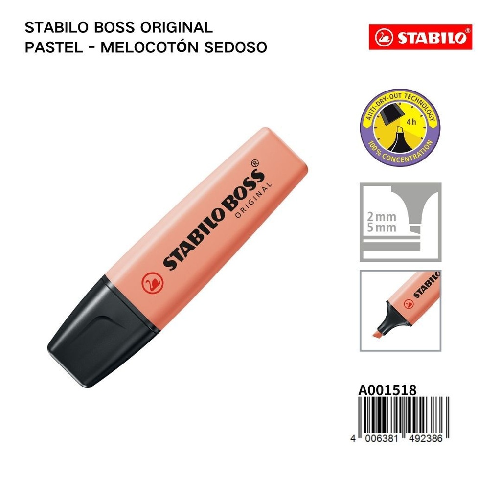 Stabilo Boss Original pastel marcador fluorescente 2/5mm melocotón sedoso