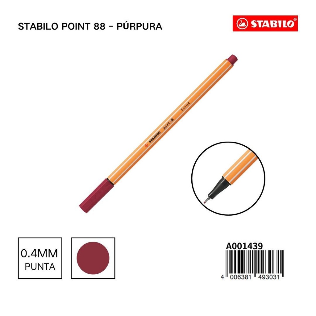 Rotulador de punta fina Stabilo 88 0.4mm púrpura