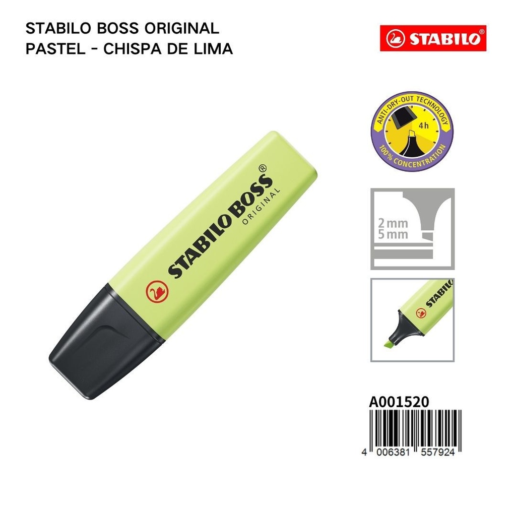 Rotulador fluorescente Stabilo Boss Original Pastel chispa lima 2/5mm