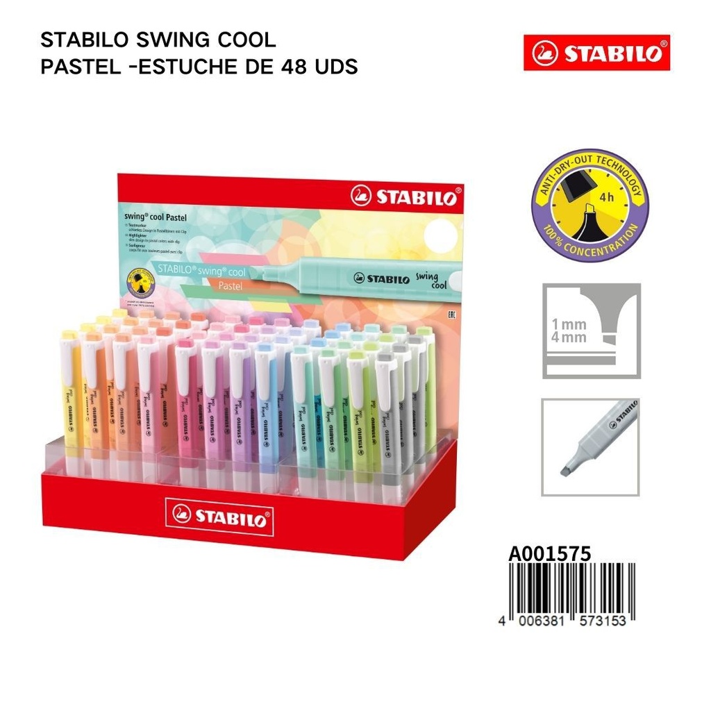 Expositor Stabilo swing cool pastel 48 uds