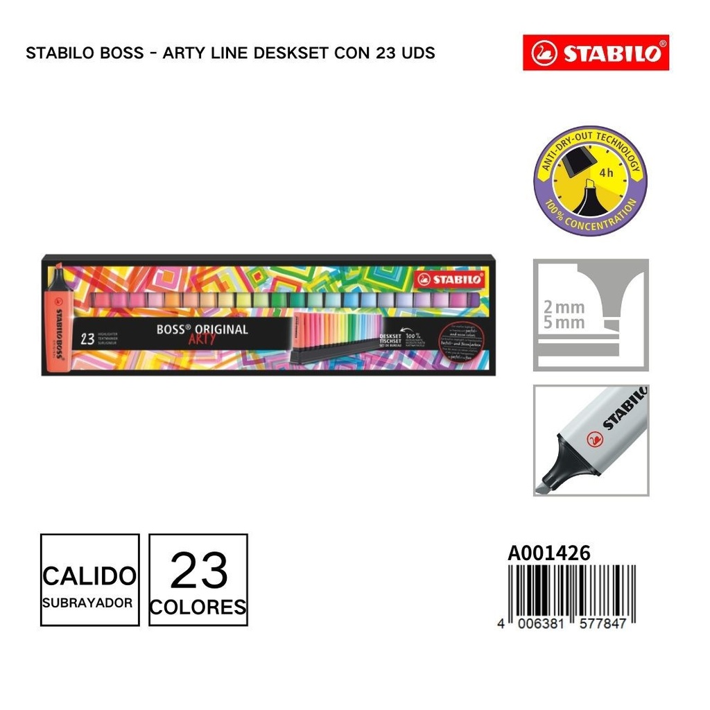 Stabilo Boss Arty Line set de 23 rotuladores fluorescentes