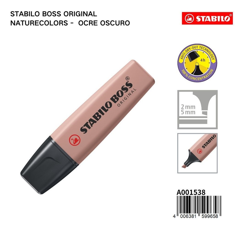 Rotulador Stabilo Boss NatureColors ocre oscuro para subrayar