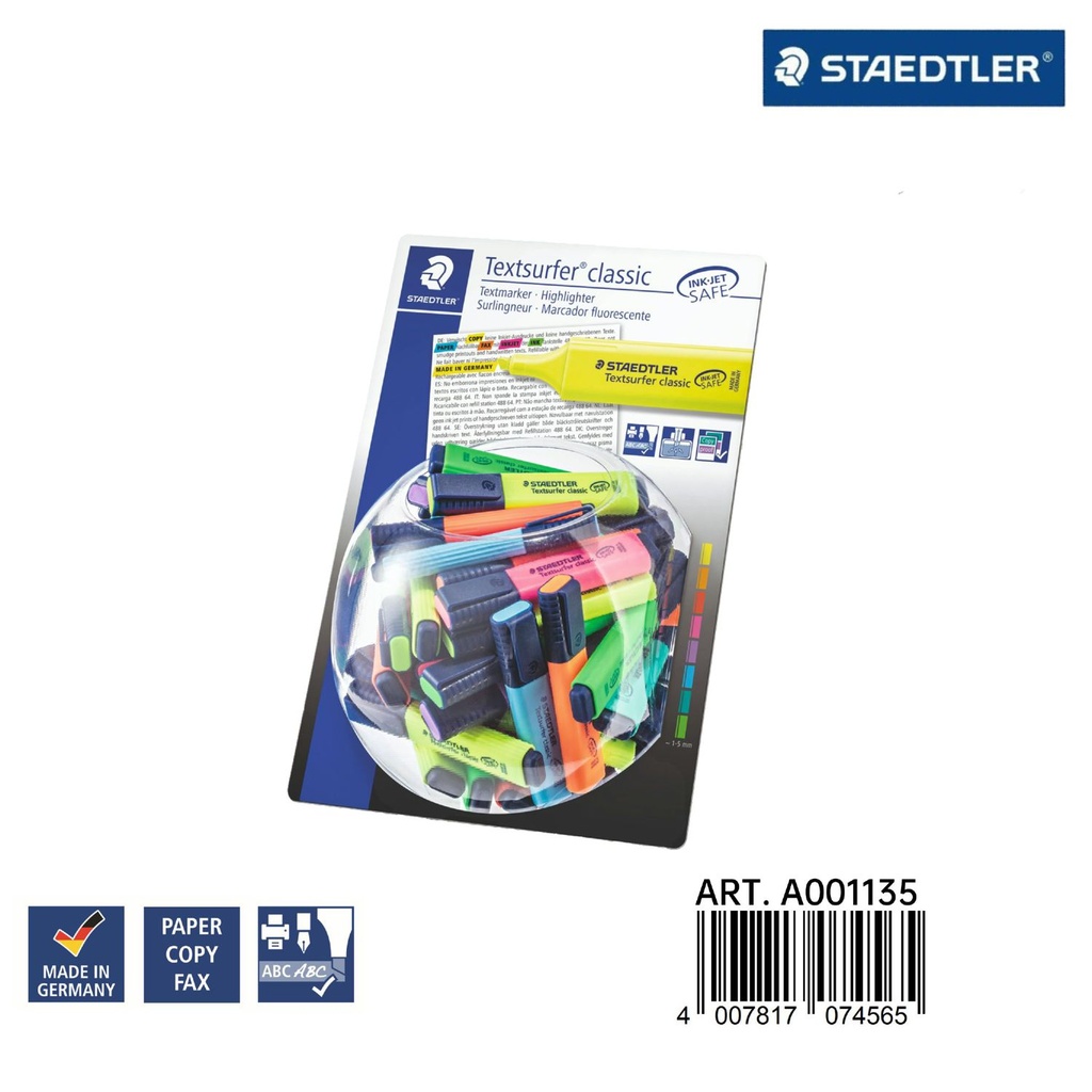 Subrayadores Staedtler surtidos fluorescentes 100pz para oficina